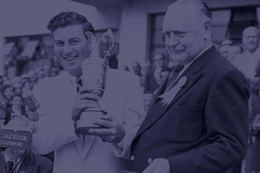 Peter Thomson with the Claret Jug at Royal Birkdale in 1954